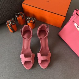 Replica Hermes Rose H Heel Sandal