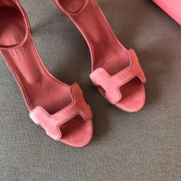 Replica Hermes Rose H Heel Sandal