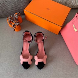 Replica Hermes Pink H Heel Sandal