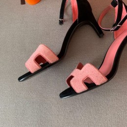 Replica Hermes Pink H Heel Sandal