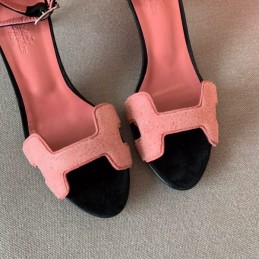 Replica Hermes Pink H Heel Sandal