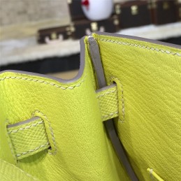 Replica Hermes Yellow Birkin 35 Bag Silver Chain