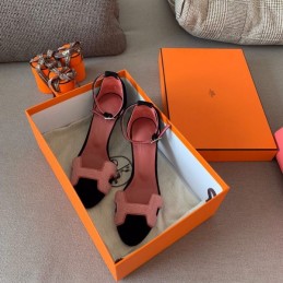 Replica Hermes Pink H Heel Sandal