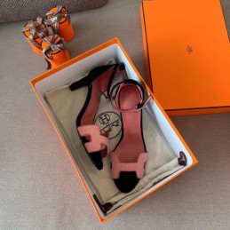 Replica Hermes Pink H Heel Sandal