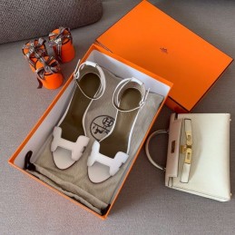 Replica Hermes White H Heel Sandal