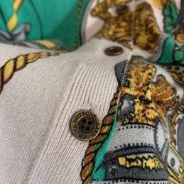 Replica Hermes Green Horse Scarf Print Cardigan