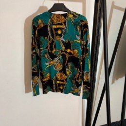 Replica Hermes Green Horse Scarf Print Cardigan