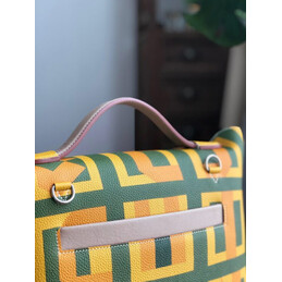Replica Hermes Yellow Green Print Kelly 2424 29 Bag