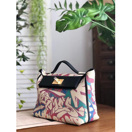 Replica Hermes White Multicolor Print Kelly 2424 29 Bag