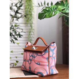 Replica Hermes Pink Blue Print Kelly 2424 29 Bag