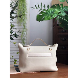 Replica Hermes White Kelly 2424 29 Gold Hardware Bag