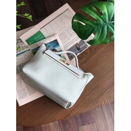Replica Hermes White Kelly 2424 29 Gold Hardware Bag