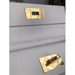 Replica Hermes White Kelly 2424 29 Gold Hardware Bag