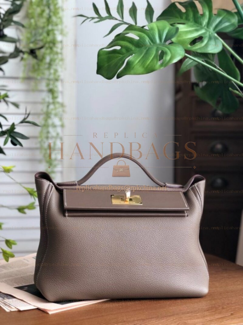 Replica Hermes Taupe Kelly 2424 29 Gold Hardware Bag