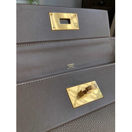 Replica Hermes Taupe Kelly 2424 29 Gold Hardware Bag