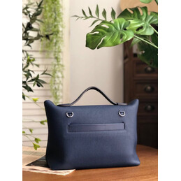 Replica Hermes Navy Blue Kelly 2424 29 Palladium Hardware Bag