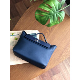 Replica Hermes Navy Blue Kelly 2424 29 Palladium Hardware Bag