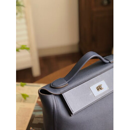 Replica Hermes Navy Blue Kelly 2424 29 Palladium Hardware Bag