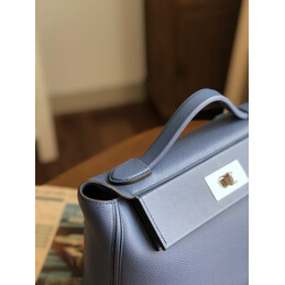 Replica Hermes Blue Kelly 2424 29 Palladium Hardware Bag