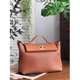 Replica Hermes Brown Kelly 2424 29 Gold Hardware Bag