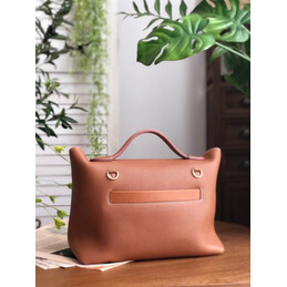 Replica Hermes Brown Kelly 2424 29 Gold Hardware Bag