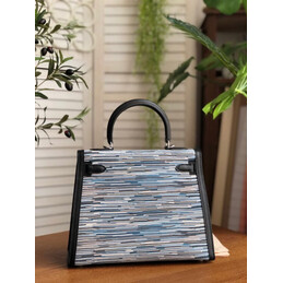 Replica Hermes Black Multicolor Print Kelly 28 Bag