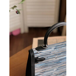 Replica Hermes Black Multicolor Print Kelly 28 Bag