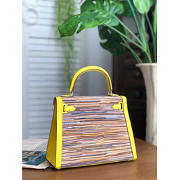Replica Hermes Yellow Multicolor Print Kelly 25 Bag