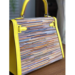 Replica Hermes Yellow Multicolor Print Kelly 25 Bag