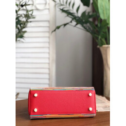Replica Hermes Red Multicolor Print Kelly 25 Bag