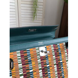 Replica Hermes Blue Orange Print Kelly 25 Bag