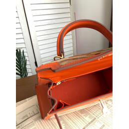 Replica Hermes Orange Multicolor Print Kelly 25 Bag