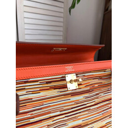Replica Hermes Orange Multicolor Print Kelly 25 Bag