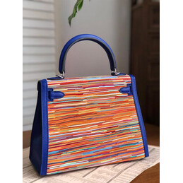 Replica Hermes Blue Multicolor Print Kelly 25 Bag