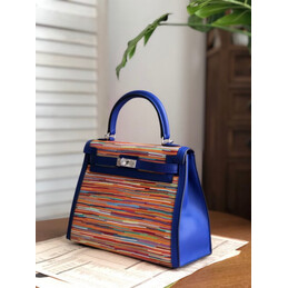 Replica Hermes Blue Multicolor Print Kelly 25 Bag