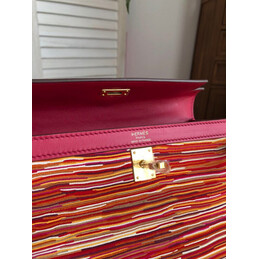 Replica Hermes Red Multicolor Print Kelly 25 Bag - Style 2