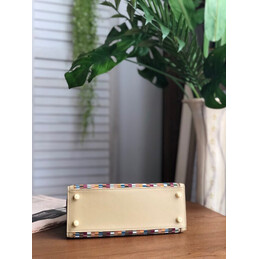 Replica Hermes White Multicolor Print Kelly 25 Bag