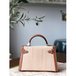 Replica Hermes Beige Kelly Mini 20 Gold Hardware Bag