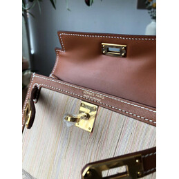 Replica Hermes Beige Kelly Mini 20 Gold Hardware Bag