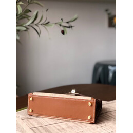 Replica Hermes Beige Kelly Mini 20 Gold Hardware Bag