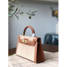 Replica Hermes Beige Kelly Mini 20 Gold Hardware Bag