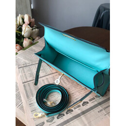 Replica Hermes Turquoise Multicolor Print Kelly Mini 20 Gold Hardware Bag