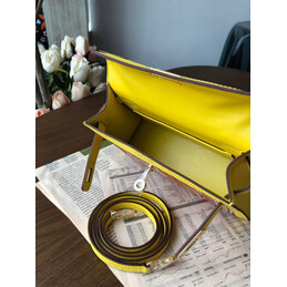 Replica Hermes Yellow Multicolor Print Kelly Mini 20 Gold Hardware Bag