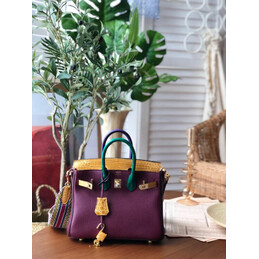 Replica Hermes Burgundy Green Birkin 25 Gold Hardware Bag