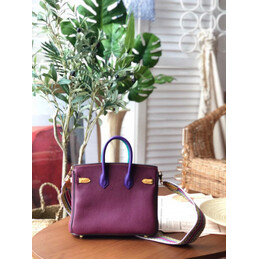 Replica Hermes Burgundy Green Birkin 25 Gold Hardware Bag