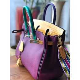 Replica Hermes Burgundy Green Birkin 25 Gold Hardware Bag