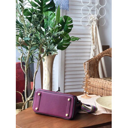 Replica Hermes Burgundy Green Birkin 25 Gold Hardware Bag