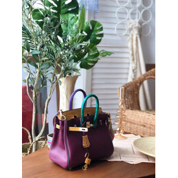 Replica Hermes Burgundy Green Birkin 25 Gold Hardware Bag