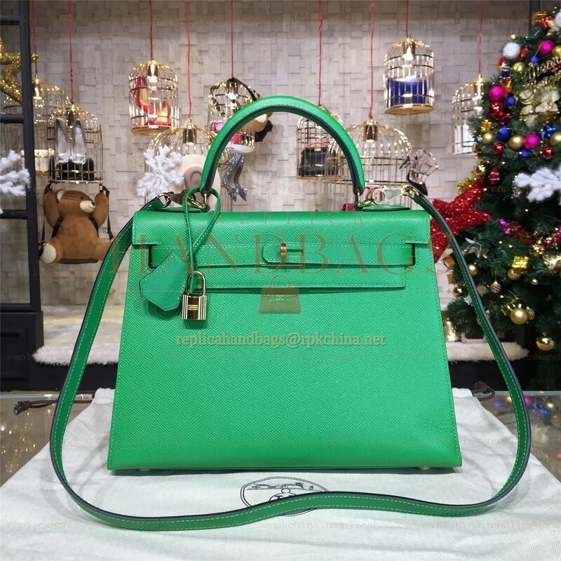 Replica Hermes Green Kelly 28 Gold Hardware Bag