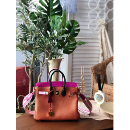 Replica Hermes Tan Burgundy Birkin 25 Gold Hardware Bag